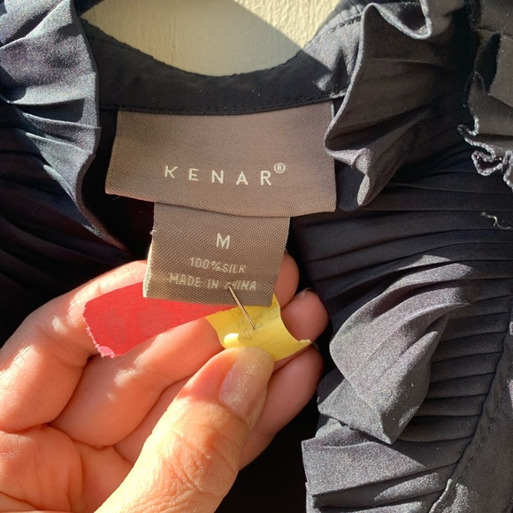 Kenar 100% silk sleeveless top black M - Picture 3 of 11